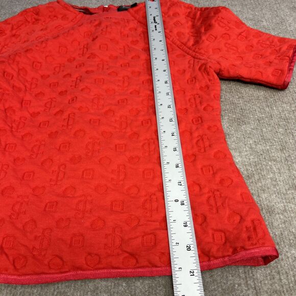 Juicy Couture Tomato Short Sleeve Pullover Top Small Textured Y2K Style - Picture 3 of 7